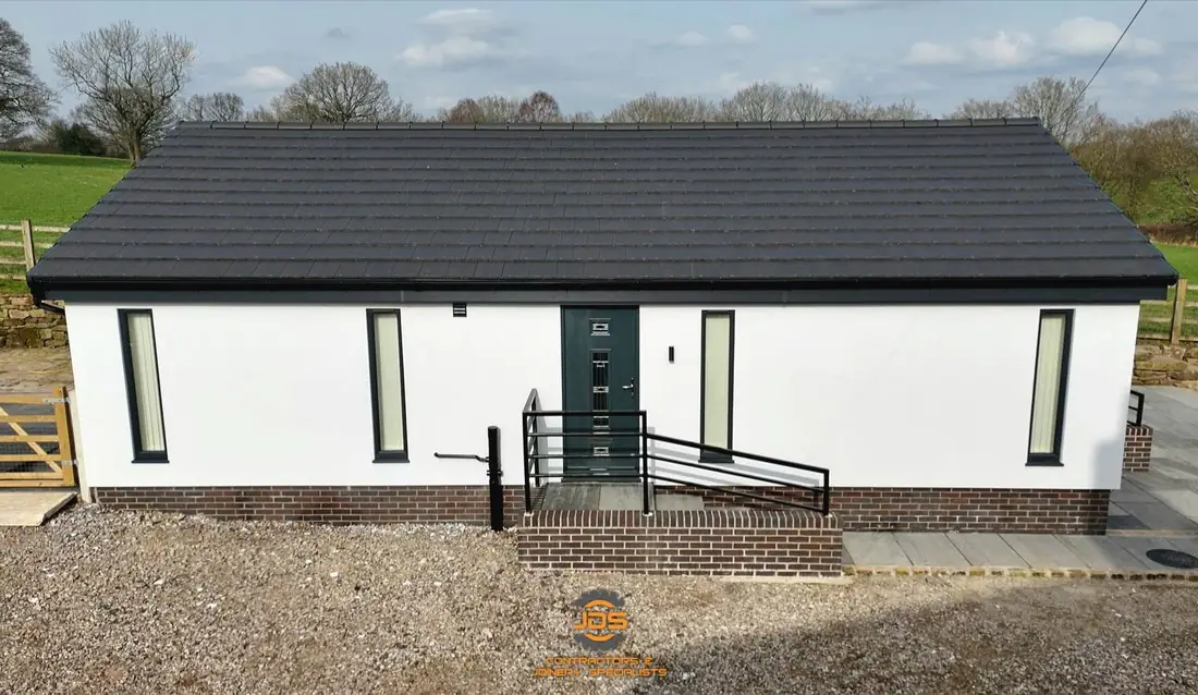 Charnock Richard build, dual entrance steps with brick plinths