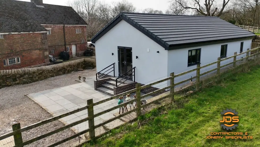 Charnock Richard build, side elevation overlooking the field